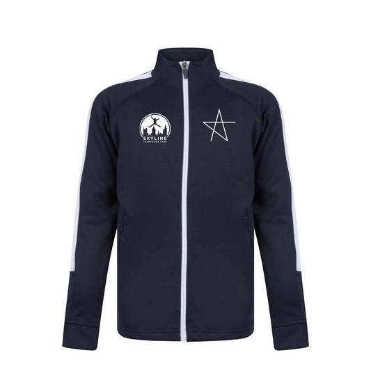 Aspire Tracksuit Top and Bottoms - Full Zip - Navy/White