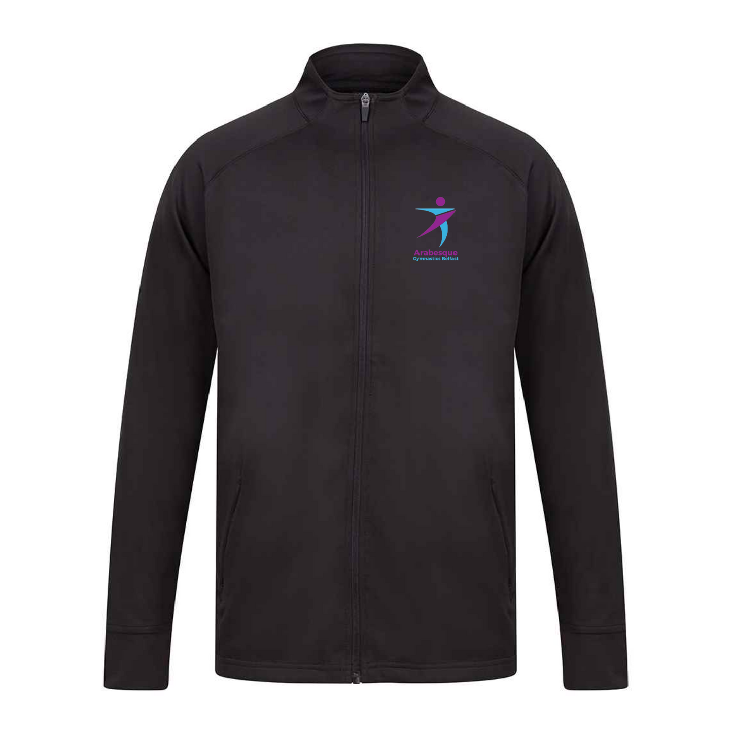 Arabesque Black Full Zip Tracksuit Top Team Wear