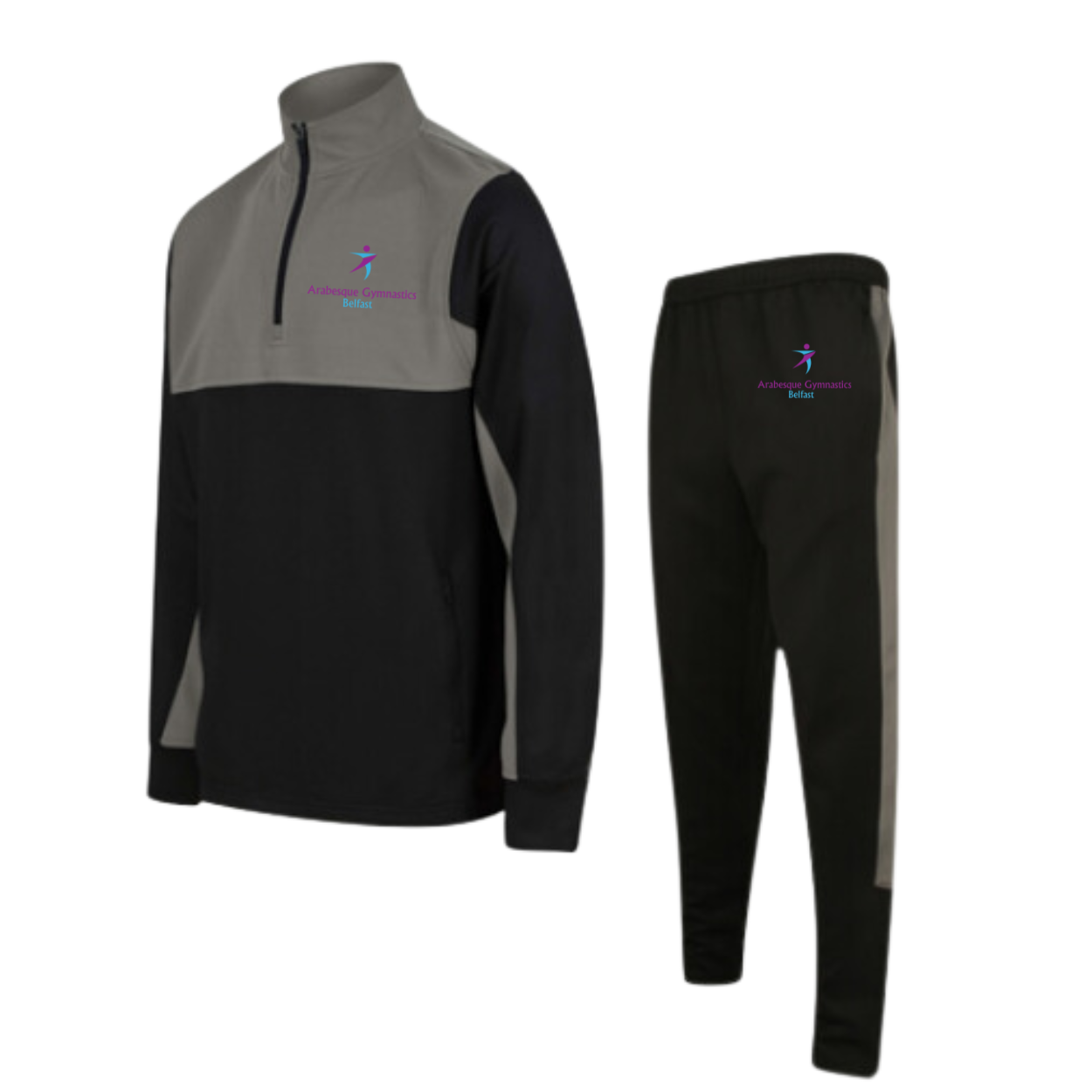 Arabesque Coach Team Wear Tracksuit Set Black/Grey