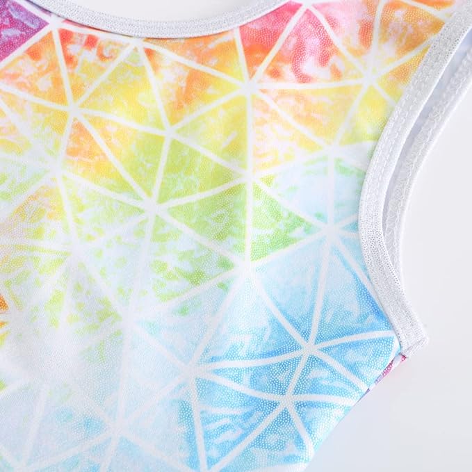 Short Sleeve multi colour mosaic Leotard