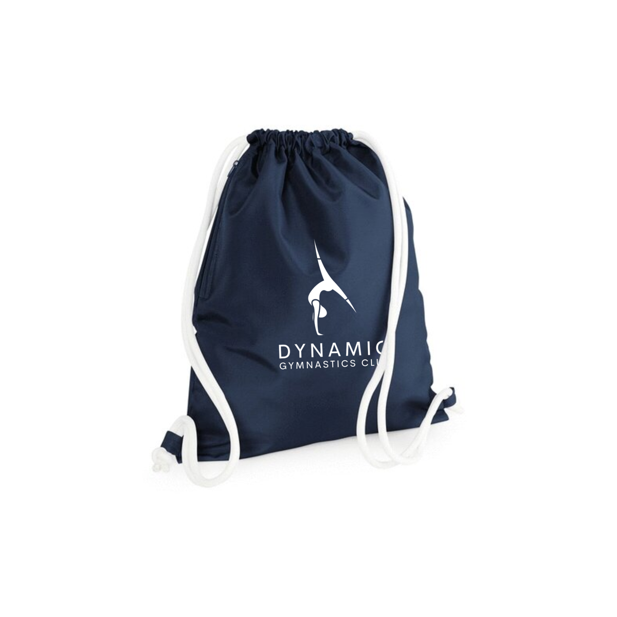 Dynamic Gymnastics Club navy drawstring gym bag