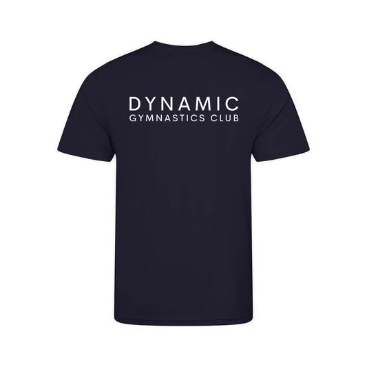 Dynamic Gymnastics Club navy t-shirt, back