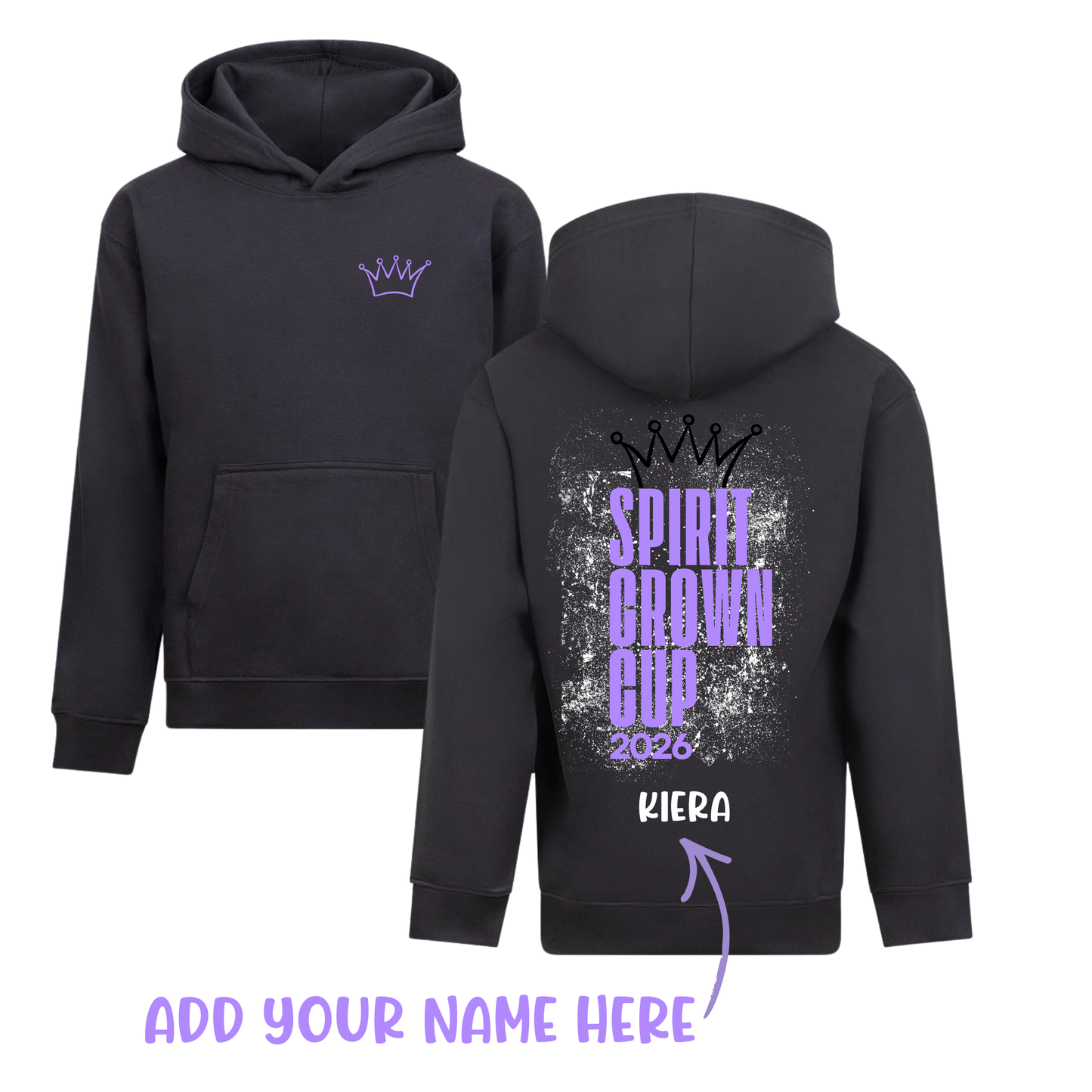 Spirit Gymnastics Academy -  Spirit Crown Cup Comp Hoodie - Colour Solid Charcoal