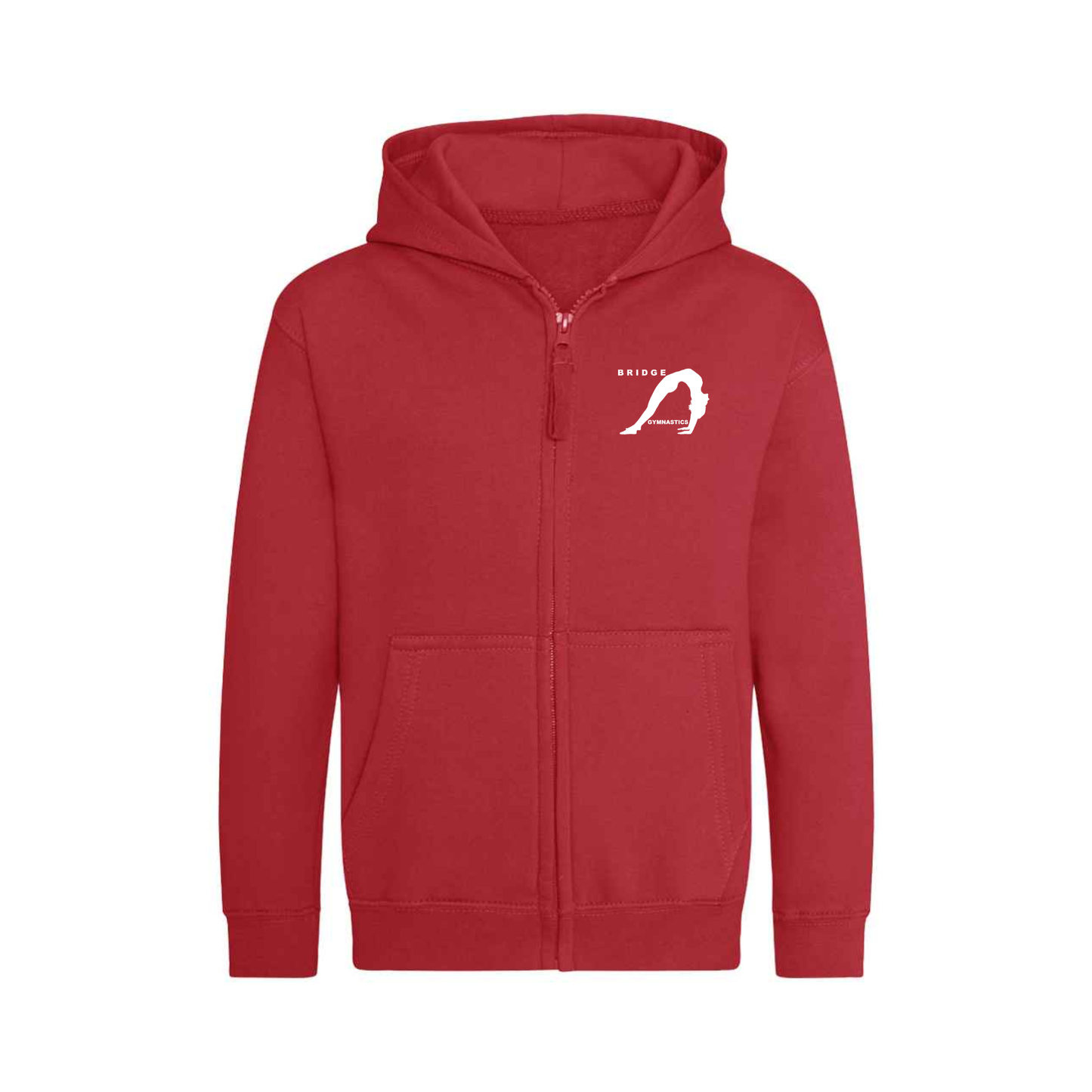 COACH ONLY - Bridge Gymnastics - Club Zipped Hoodie - Red (JH050)