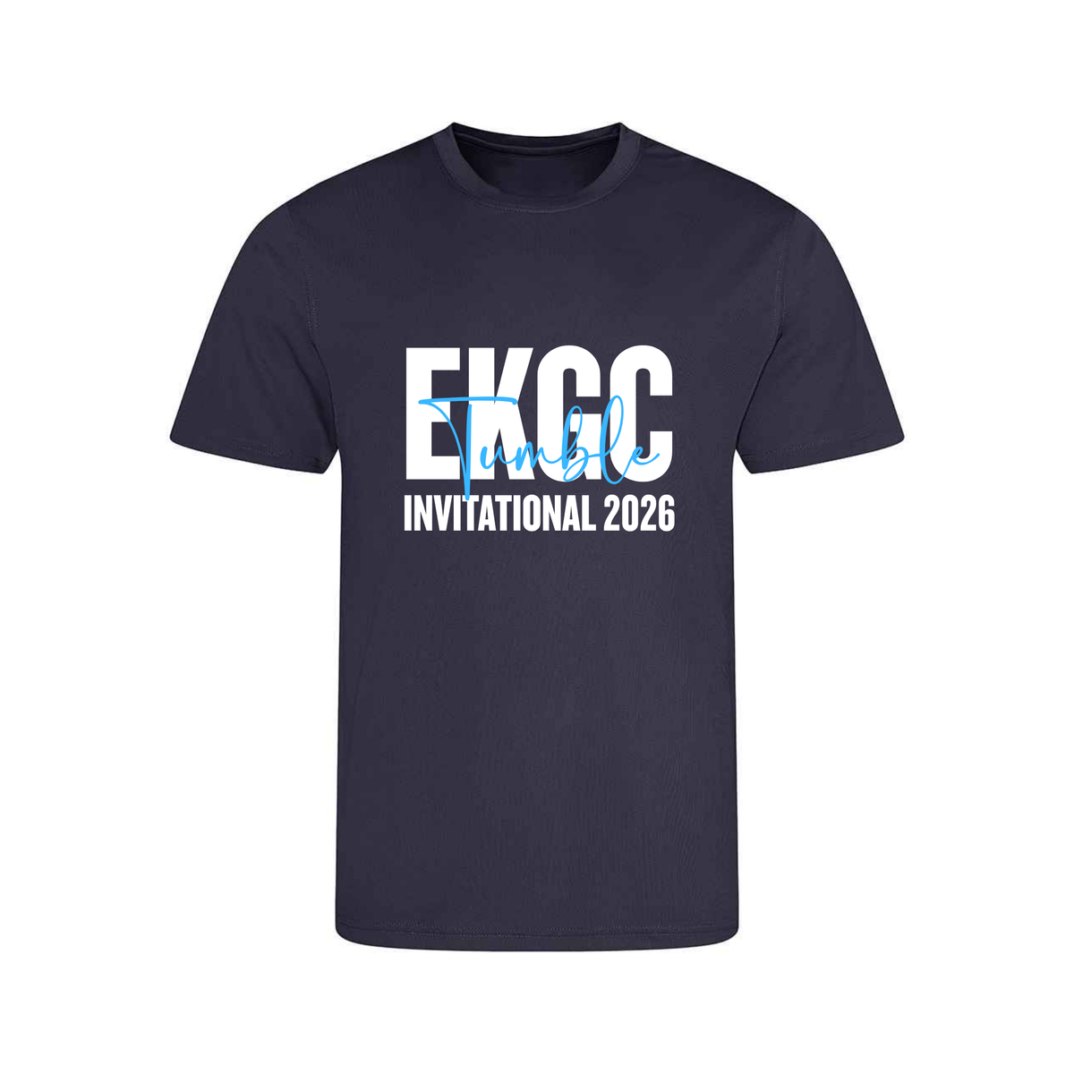 EKGC Tumble Invitational - Dryfit Comp Tee -  Front and Back Print  - Pink or Navy Options - Optional Name added