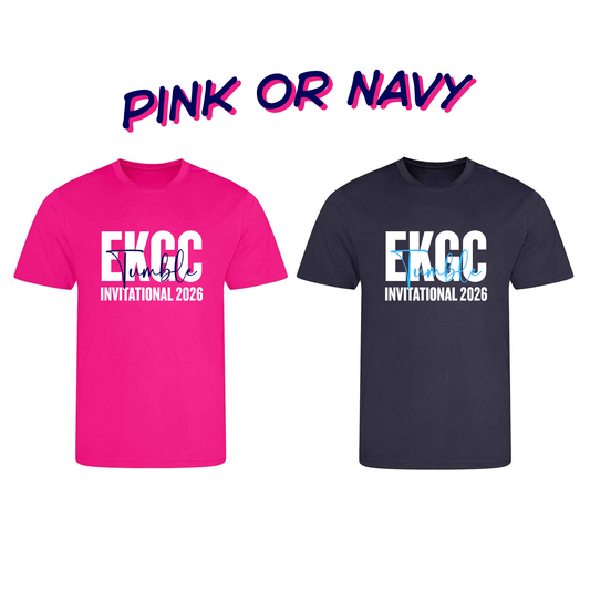 EKGC Tumble Invitational - Dryfit Comp Tee -  Front and Back Print  - Pink or Navy Options - Optional Name added