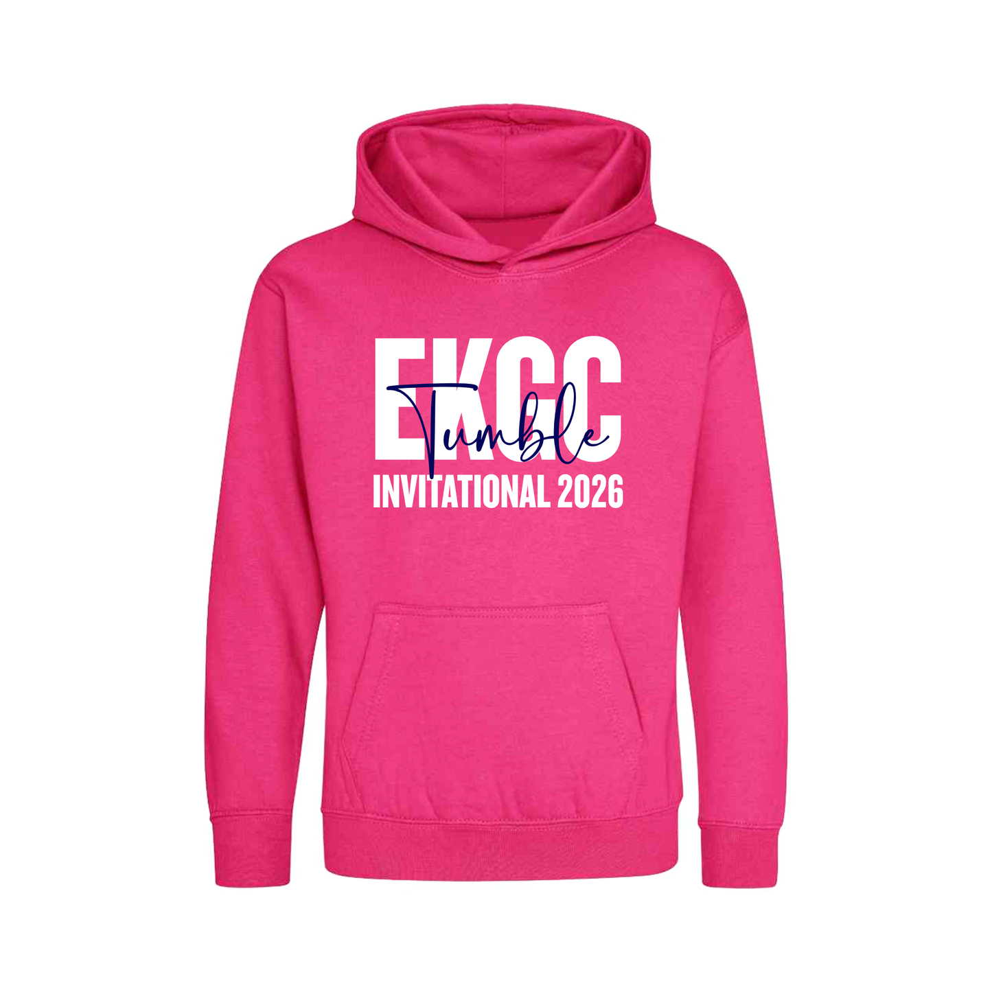 EKGC Tumble Invitational - Comp Hoodie -  Front and Back Print  - Pink or Navy Options - Optional Name added
