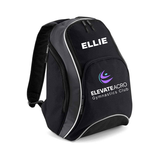 Elevate Gymnastics - Club Backpack - Black/Grey (BG571/01/01)