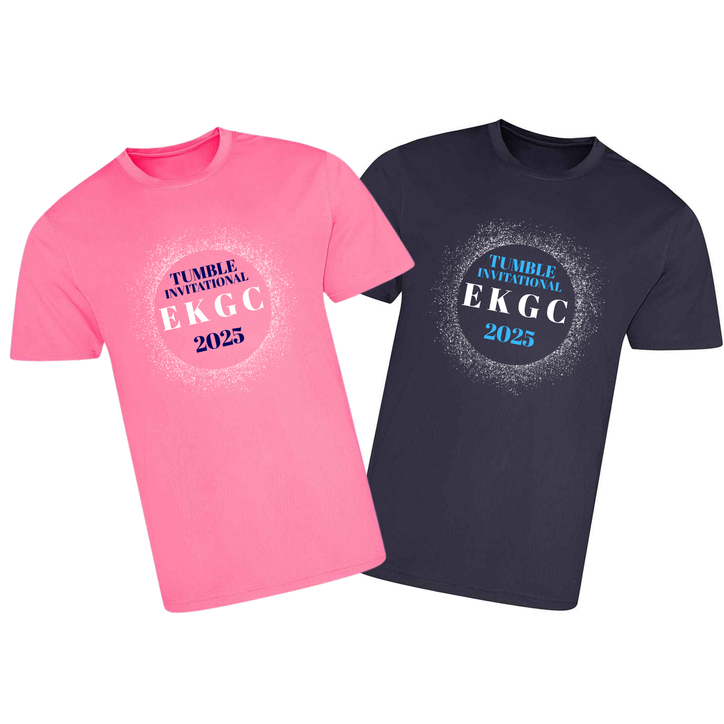 EKGC Tumble Invitational - Dryfit Comp Tee -  Front and Back Print  - Pink or Navy Options - Optional Name added