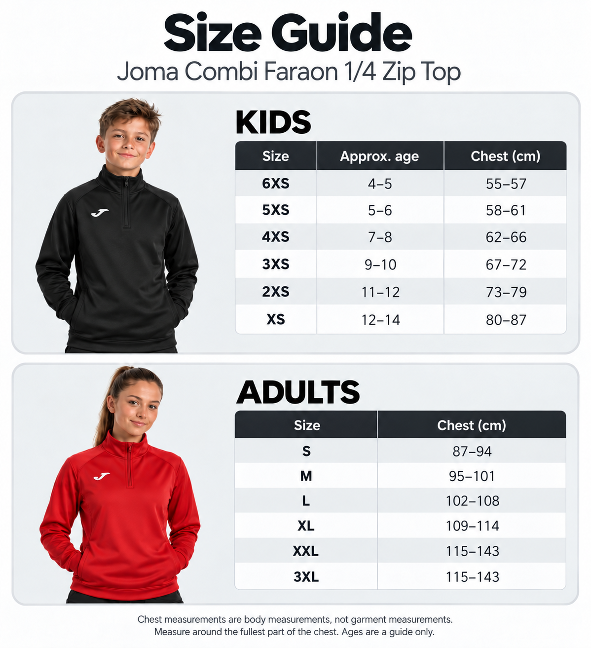 Pennine Gymnastics - Qtr Zip Top - Joma - Black or Red - 100285.200