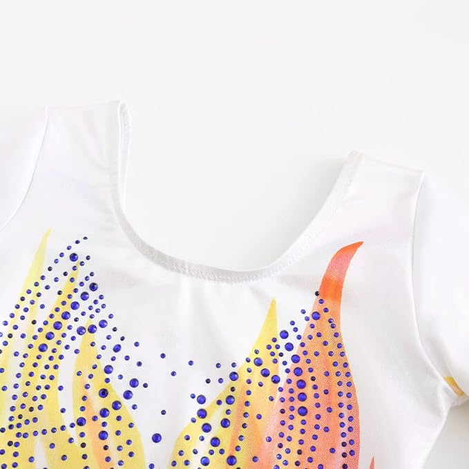 Long Sleeve multi colour flame effect Leotard