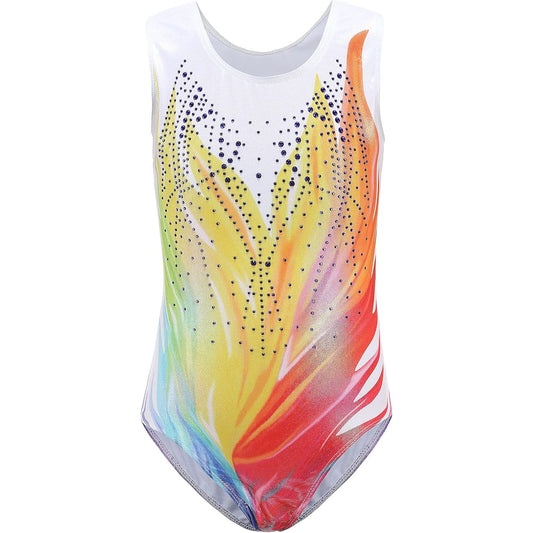 Short Sleeve multi colour flame effect Leotard