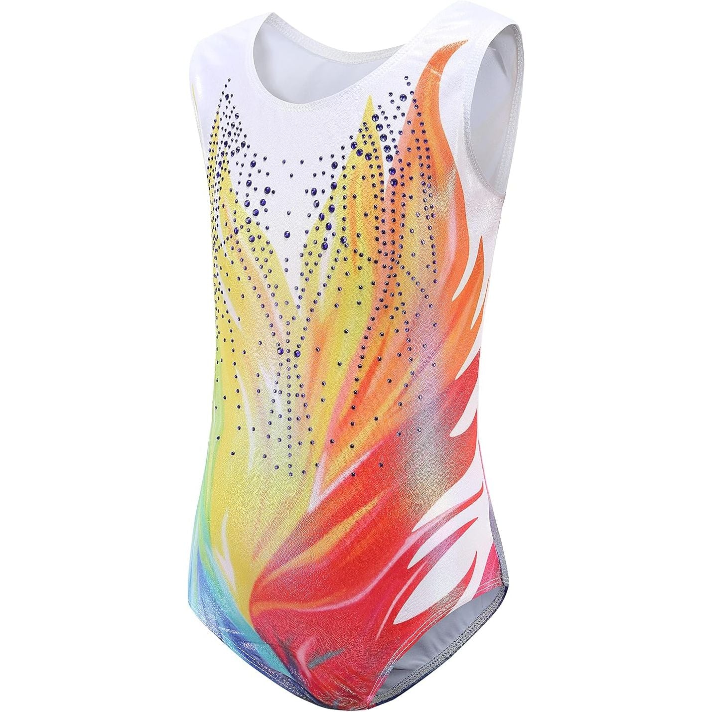 Short Sleeve multi colour flame effect Leotard