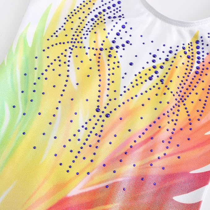 Short Sleeve multi colour flame effect Leotard