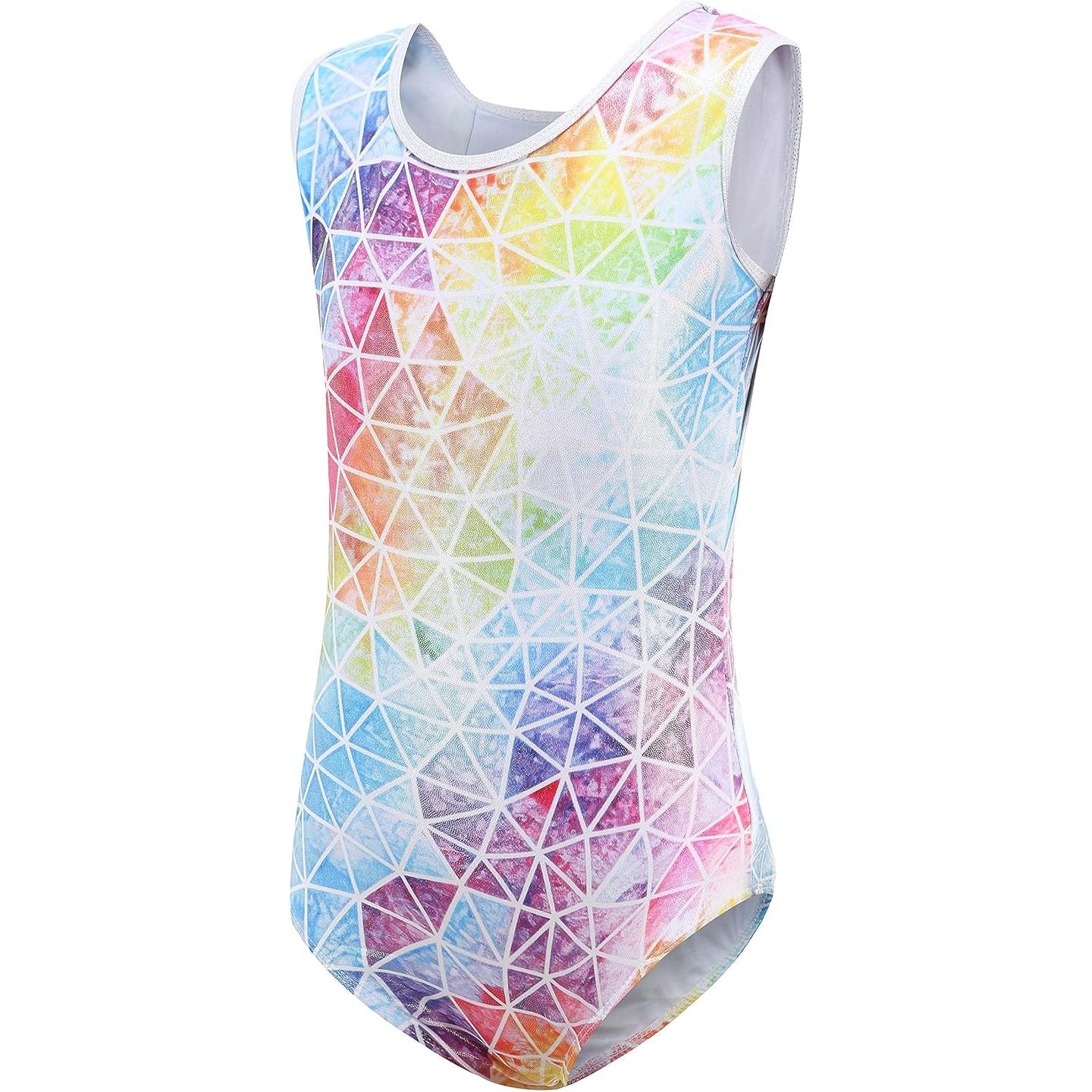 Short Sleeve multi colour mosaic Leotard