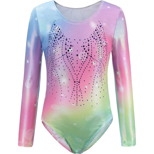 Long Sleeve Pastel galaxy effect Leotard