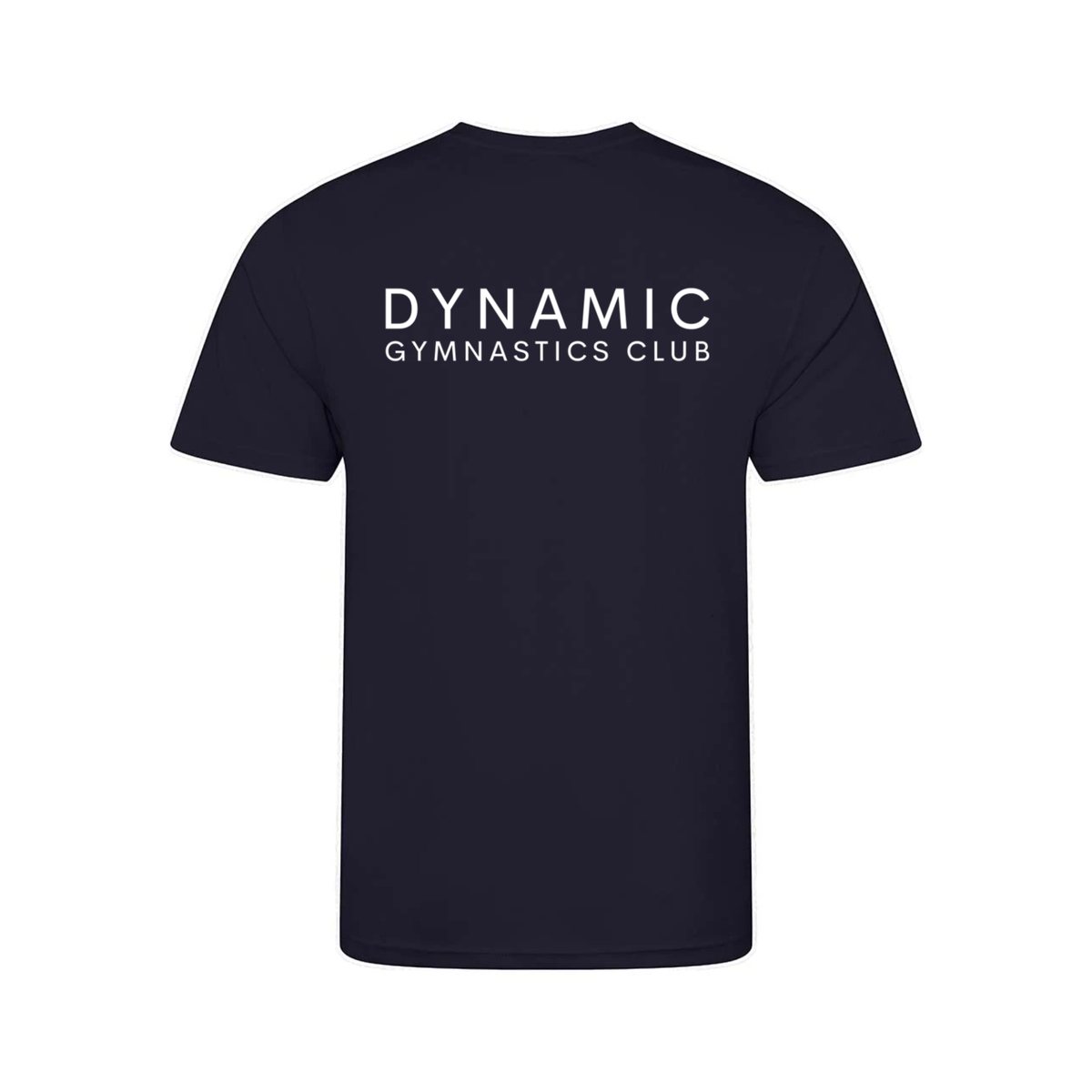 Dynamic Gymnastics Club navy t-shirt, back