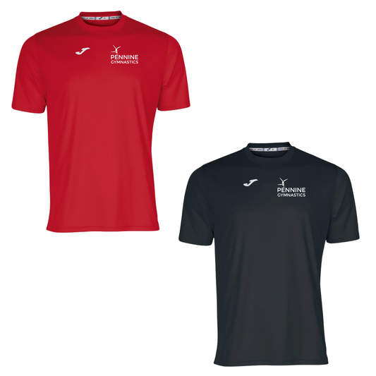 Pennine Gymnastics Joma premium t-shirt in red and black