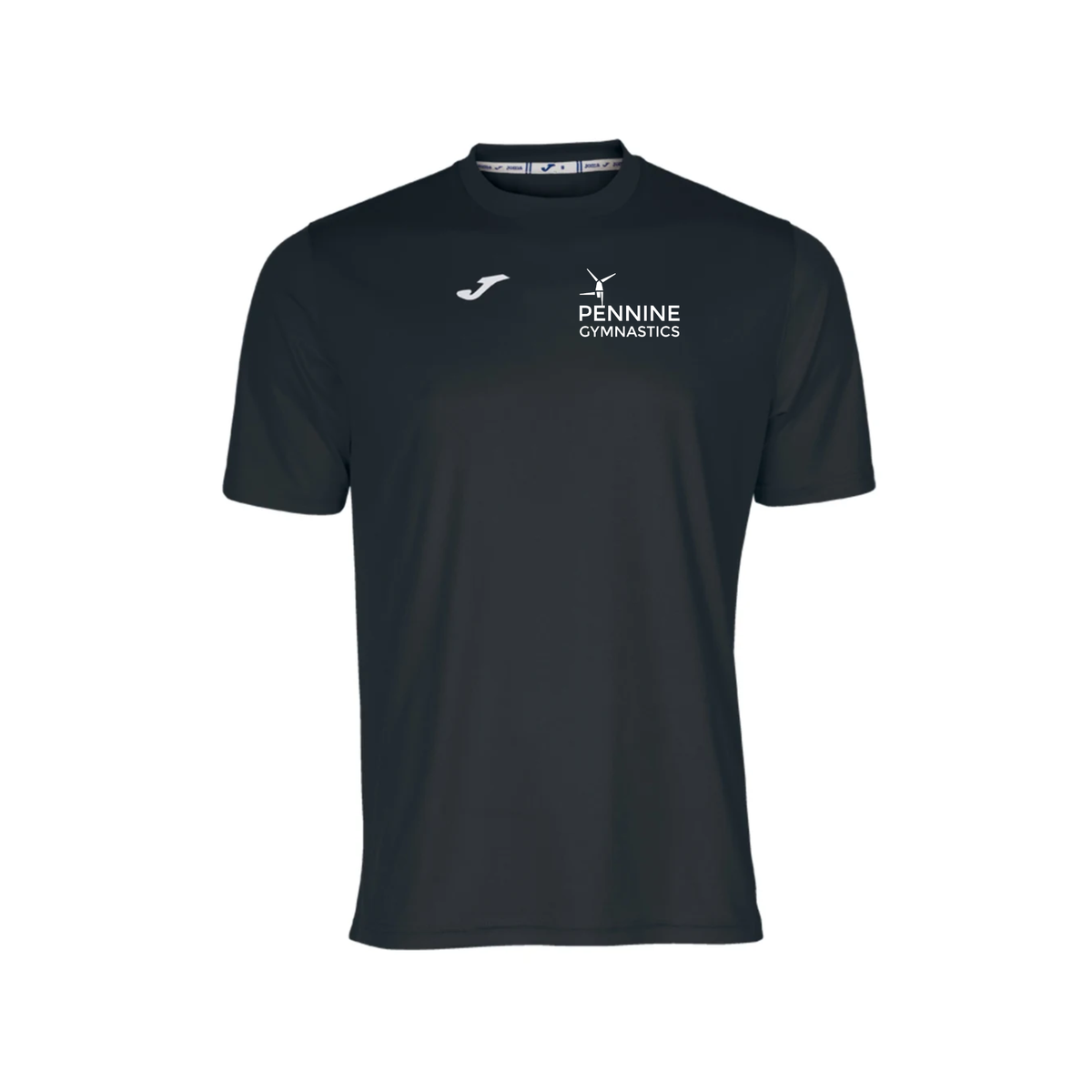 Pennine Gymnastics black Joma premium t-shirt, front