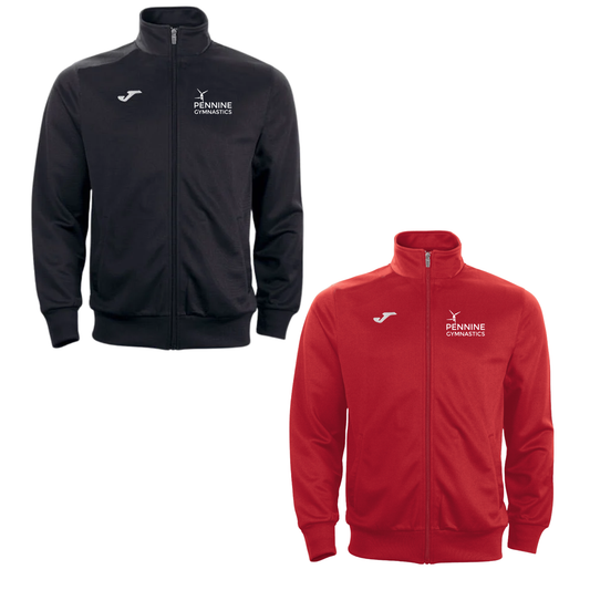 Pennine Gymnastics Joma full zip tracksuit top in black and red